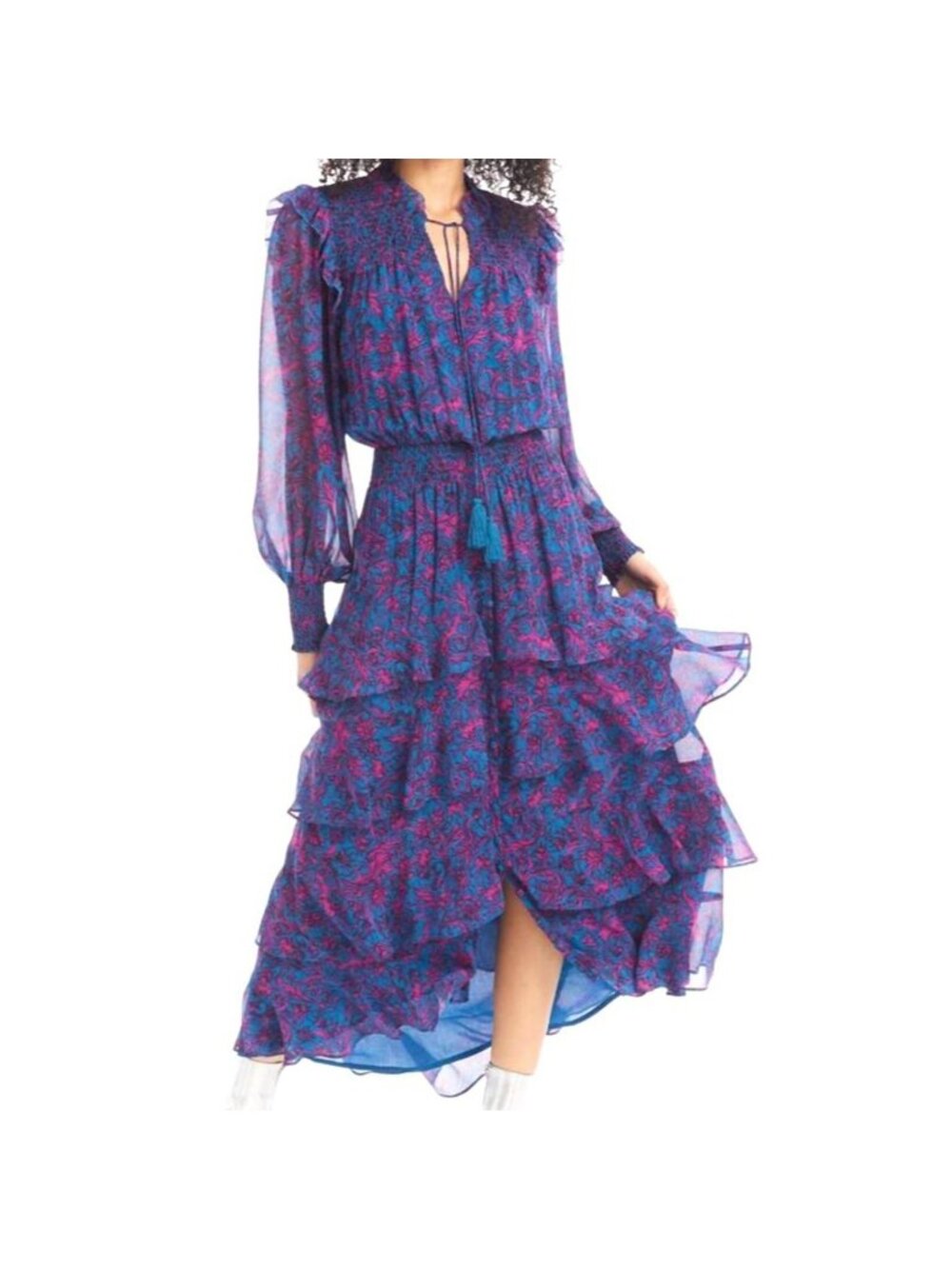 Allison New York Joleen Maxi Dress Botanical Swirl Size Small New